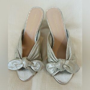 Loeffler Randall Luisa Metallic Leather Knot Mule Sandals Size 7.5